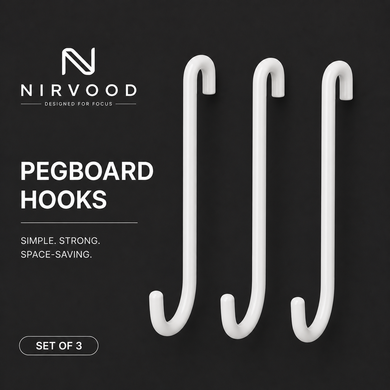 Nirvood Peg Hooks - Small | Set of 3